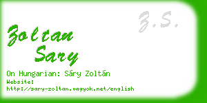 zoltan sary business card