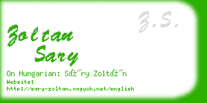 zoltan sary business card